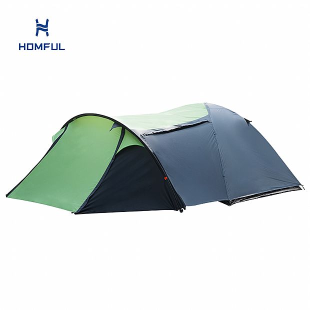 PU3000mm All-weather Waterproof 4-person Camping Tunnel Tent