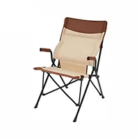 Camping folding chair with curved seat back that fits the waistline