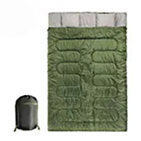 베개가 달린 더블 침낭이 더 따뜻해집니다.