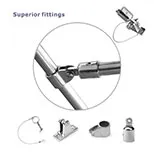 Top bimini de tres arcos de tubo redondo SS316 Top bimini de tres arcos de tubo redondo SS316