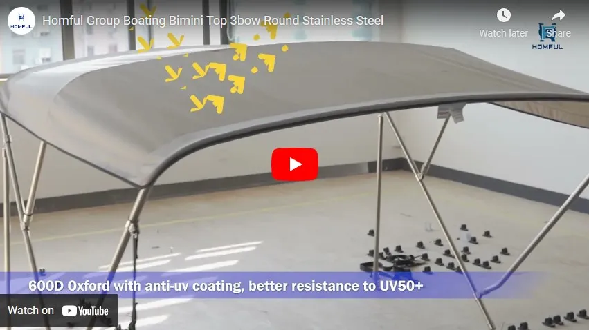 Boating: Bimini Top 3 bow Round Stainless Steel