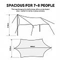 Lona impermeable para camping y playa con toldo para varias personas - 60I101