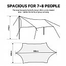 Lona impermeable para camping y playa con toldo para varias personas - 60I101