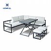 Corner Sofa with Adjustable Height Table - 11C03B