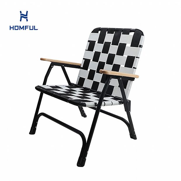 Nylon Strap Folding Chair with Armrest