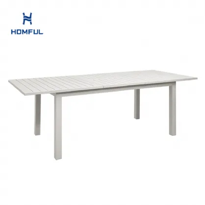 Weißer Aluminium-ausziehbarer Terrassentisch für 6-8...