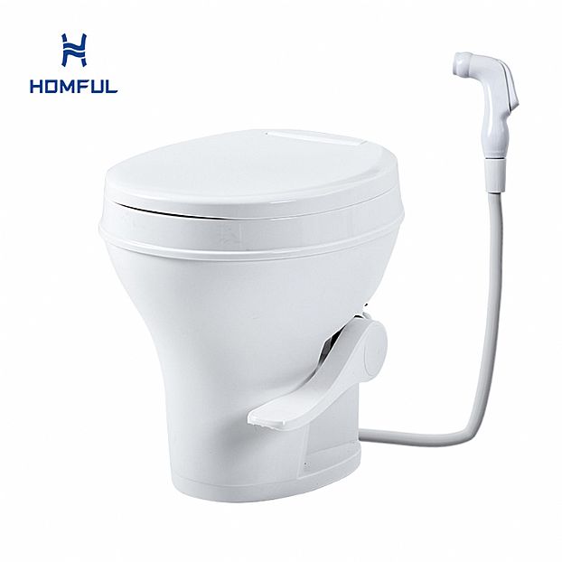 Inodoro RV de cisterna recta con pistola de agua