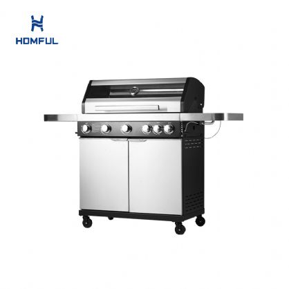 Horno de acero inoxidable para exteriores de color plateado