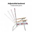 4-Position Adjustable Webbing Beach Chair with Wooden Arms - 60C27E