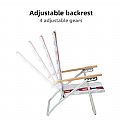 4-Position Adjustable Webbing Beach Chair with Wooden Arms - 60C27E