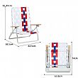4-Position Adjustable Webbing Beach Chair with Wooden Arms - 60C27E