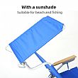 5-Position Reclining Folding Beach Chair with UV Protection Sun Shade Canopy - 60C27G