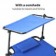 2-in-1 Rolling Folding Beach Chair with Wheels & Sunshade Canopy - 60C27H