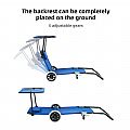 2-in-1 Rolling Folding Beach Chair with Wheels & Sunshade Canopy - 60C27H