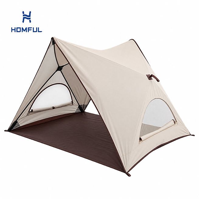 Automatic Beach Camping Tent for 2-3 People with UPF50+ Sun Protection and Waterproof Oxford Floor