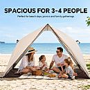 Automatic Beach Camping Tent for 2-3 People with UPF50+ Sun Protection and Waterproof Oxford Floor - 60I32B