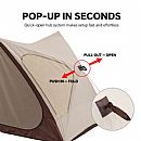 Triangular Beach Camping Tent for 2-3 People with UPF50+ Sun Protection and Easy Setup - 60I32C