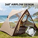 Triangular Beach Camping Tent for 2-3 People with UPF50+ Sun Protection and Easy Setup - 60I32C