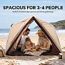Triangular Beach Camping Tent for 2-3 People with UPF50+ Sun Protection and Easy Setup - 60I32C