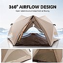 Quick Open Ring Beach Camping Tent for 4-6 People with Sun Protection and PU2000 Floor - 60I32D