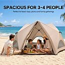 Quick Open Ring Beach Camping Tent for 4-6 People with Sun Protection and PU2000 Floor - 60I32D