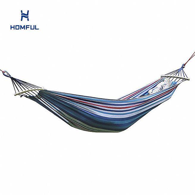Homful Brazilian Style Hammocks With Wood Spreader Bar