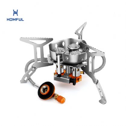 Tragbarer, zusammenklappbarer Gasherd mit drei Kochstellen...