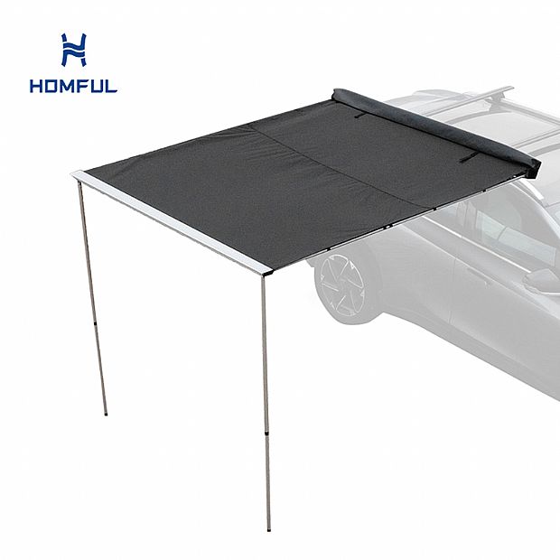 Universal Car Side Awning 420D Ripstop Oxford Vehicle-Mounted Sun Shade with UPF 50+ UV Protection