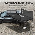 270 Degree Car Side Awning 600D Ripstop Oxford Vehicle Shelter with 8㎡ Sunshade Coverage - 70F03D