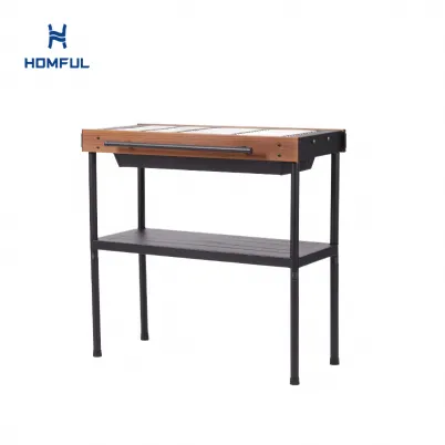 Portable Charcoal BBQ Grill With Storage Rack