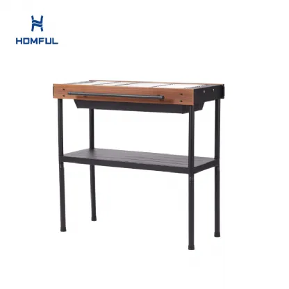 Portable Charcoal BBQ Grill With Storage Rack