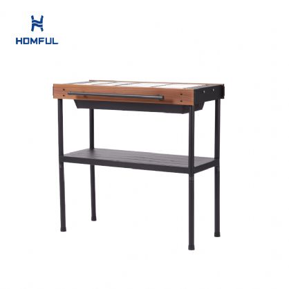 Portable Charcoal BBQ Grill With Storage Rack