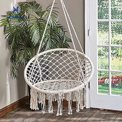 Silla y accesorios hamaca macramé para exteriores