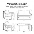 Conjunto de sofás de aluminio para exterior de 4 piezas en color negro - 11C11F