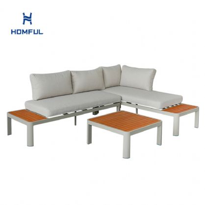 Conjunto de sofá de esquina para exterior con respaldo...