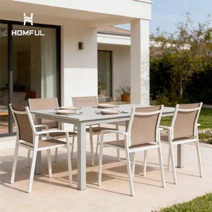 Aluminum Dining Chair with Breathable Mesh Seat and Backrest