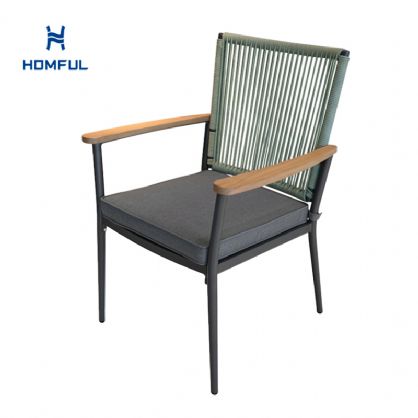 Outdoor Aluminum Alloy Frame Dining Chair with 5cm Thick...