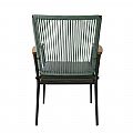 Outdoor Aluminum Alloy Frame Dining Chair with 5cm Thick Seat Cushion - 11D27G