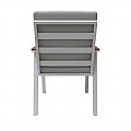 Outdoor WPC Armrest Aluminum Alloy Dining Chair with Cushion - 11D27J