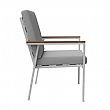 Outdoor WPC Armrest Aluminum Alloy Dining Chair with Cushion - 11D27J