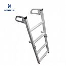 Escalera plegable de aluminio para piscina, 4 peldaños, telescópica para barco - 80F01E