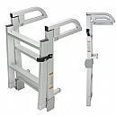 Escalera plegable de aluminio para piscina, 4 peldaños, telescópica para barco - 80F01E