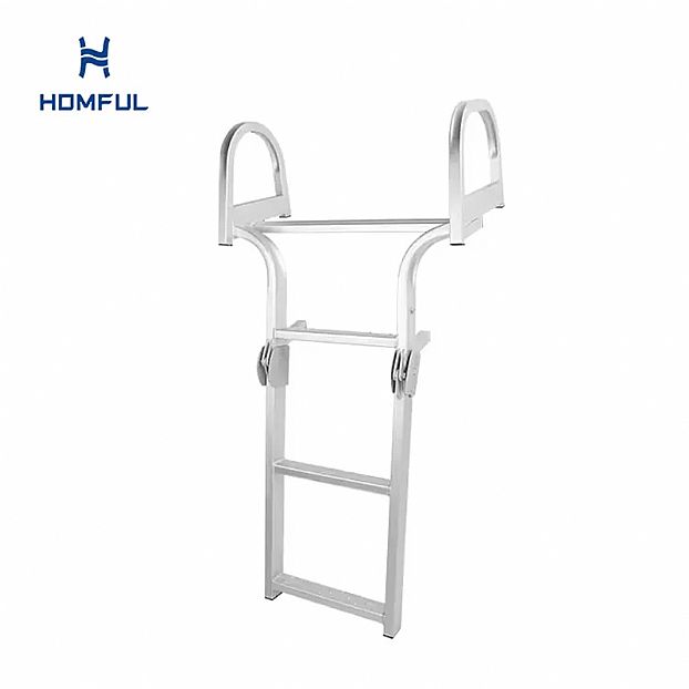 Escalera plegable de aluminio para barcos de 3 peldaños
