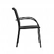 Stapelbarer Aluminium-Esszimmerstuhl für den Außenbereich mit Armlehnen und Sitzfläche aus Gurtband - 11D11K