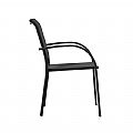 Stapelbarer Aluminium-Esszimmerstuhl für den Außenbereich mit Armlehnen und Sitzfläche aus Gurtband - 11D11K