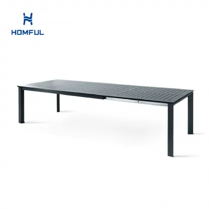 Aluminum Butterfly Flip Extendable Dining Table