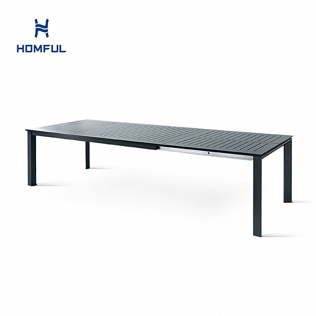 Aluminum Butterfly Flip Extendable Dining Table
