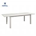 White Aluminum Extendable Patio Dining Table for 6-8 People - 11D26D