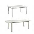 White Aluminum Extendable Patio Dining Table for 6-8 People - 11D26D