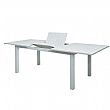 White Aluminum Extendable Patio Dining Table for 6-8 People - 11D26D